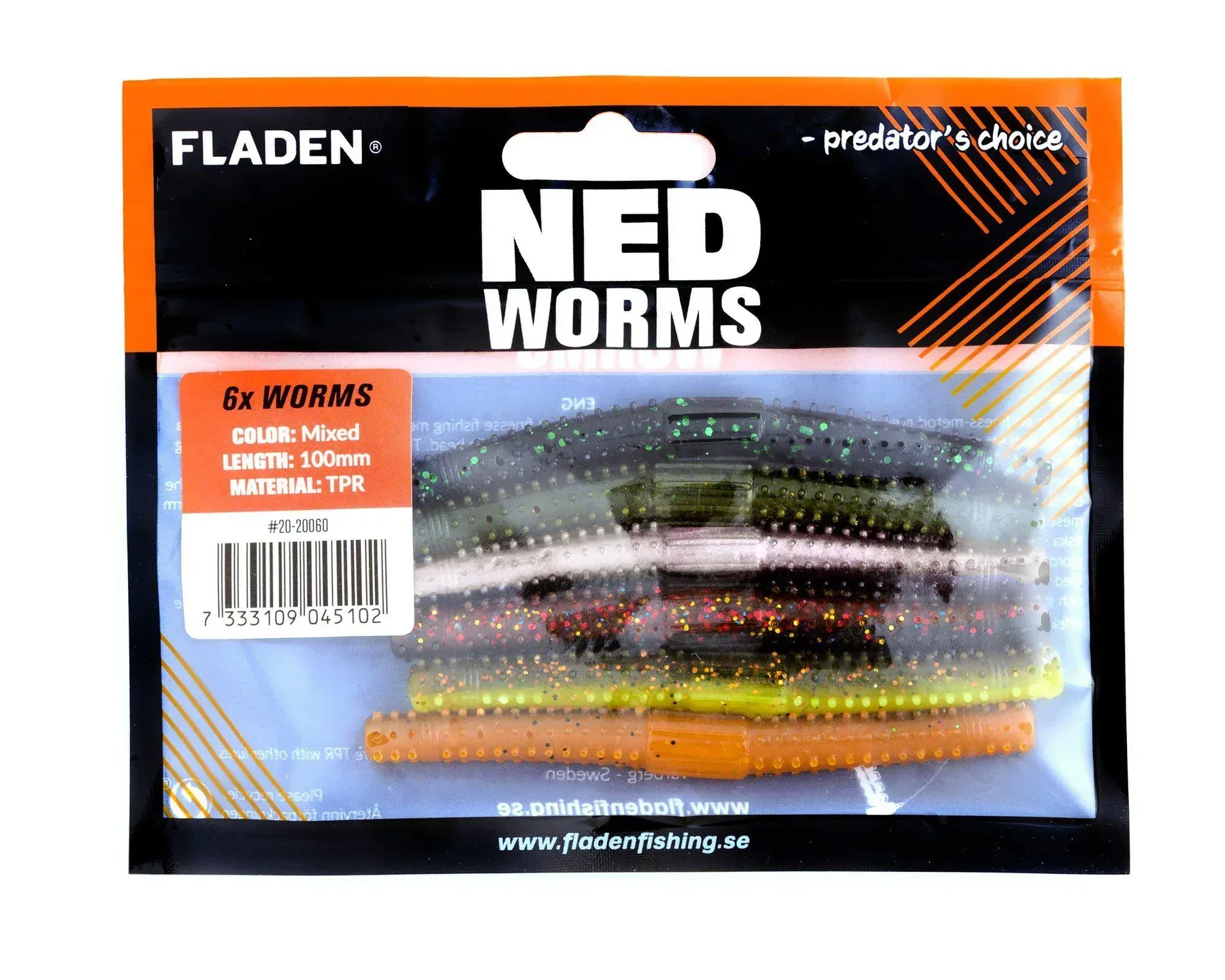 Fladen NED Worm Mix 10 cm jigi 6 kpl/pkt