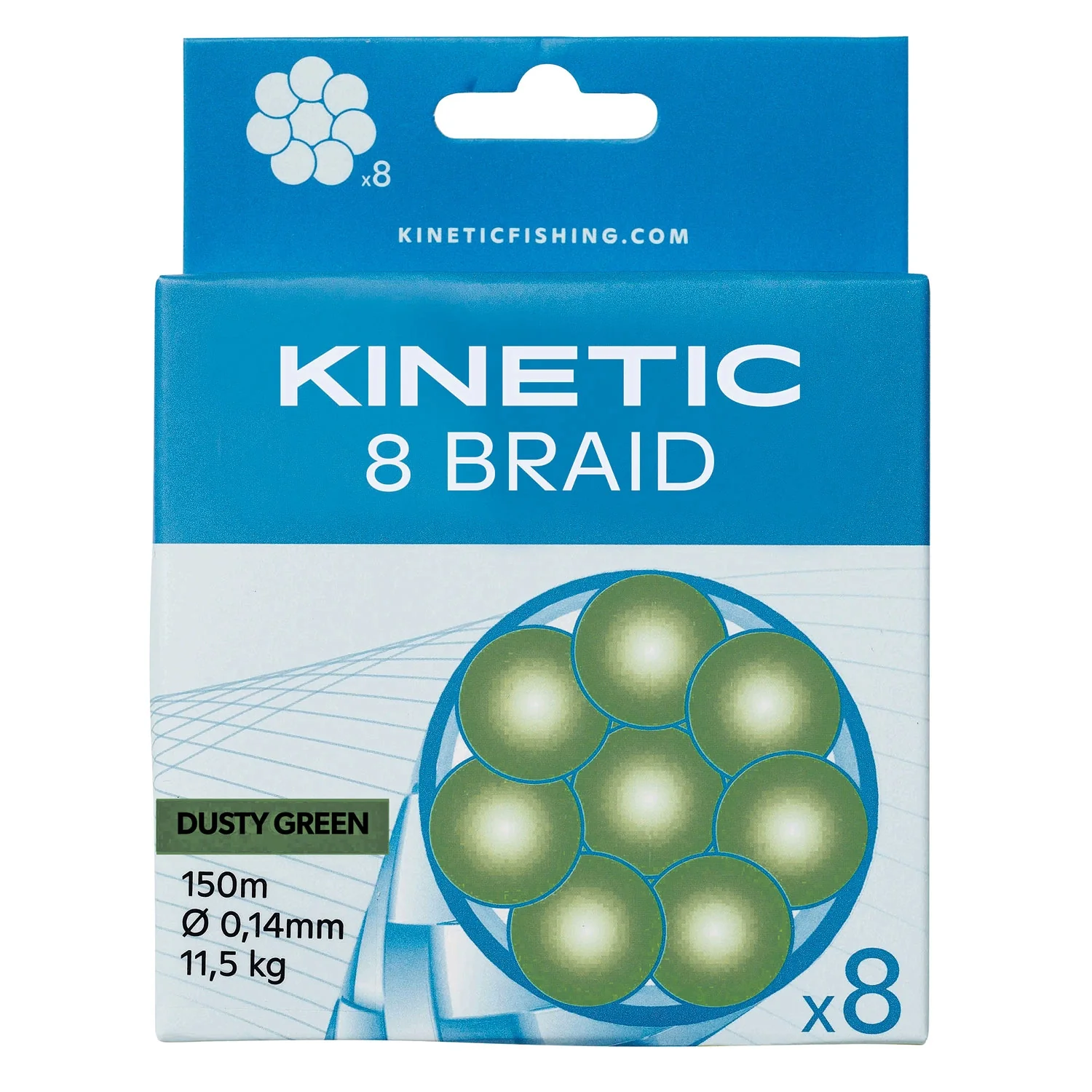 Kinetic 8 Braid Dusty Green 150 m kuitusiima - Image 4