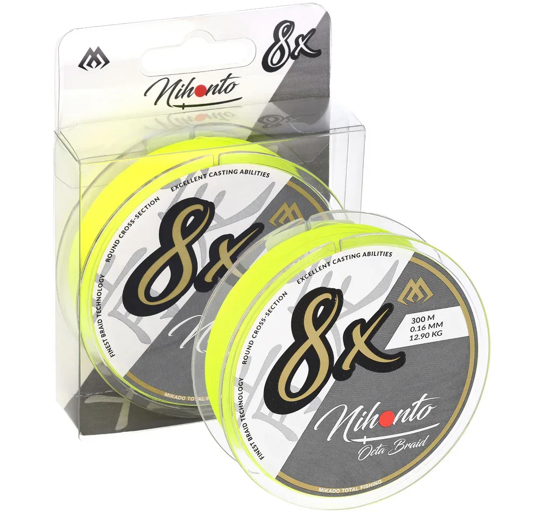 Mikado Nihonto Octa Braid 300 m keltainen kuitusiima - Image 2
