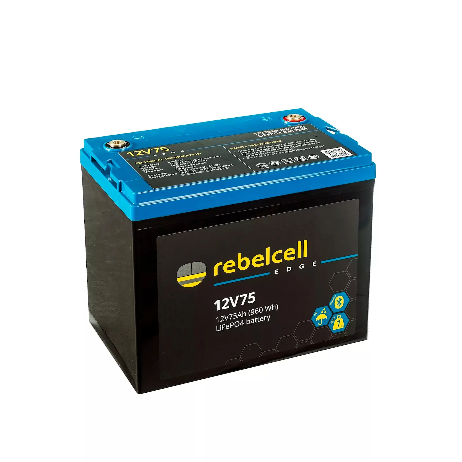 Rebelcell Edge 12V 75 Ah Bluetooth LiFePO4 akku - Image 6