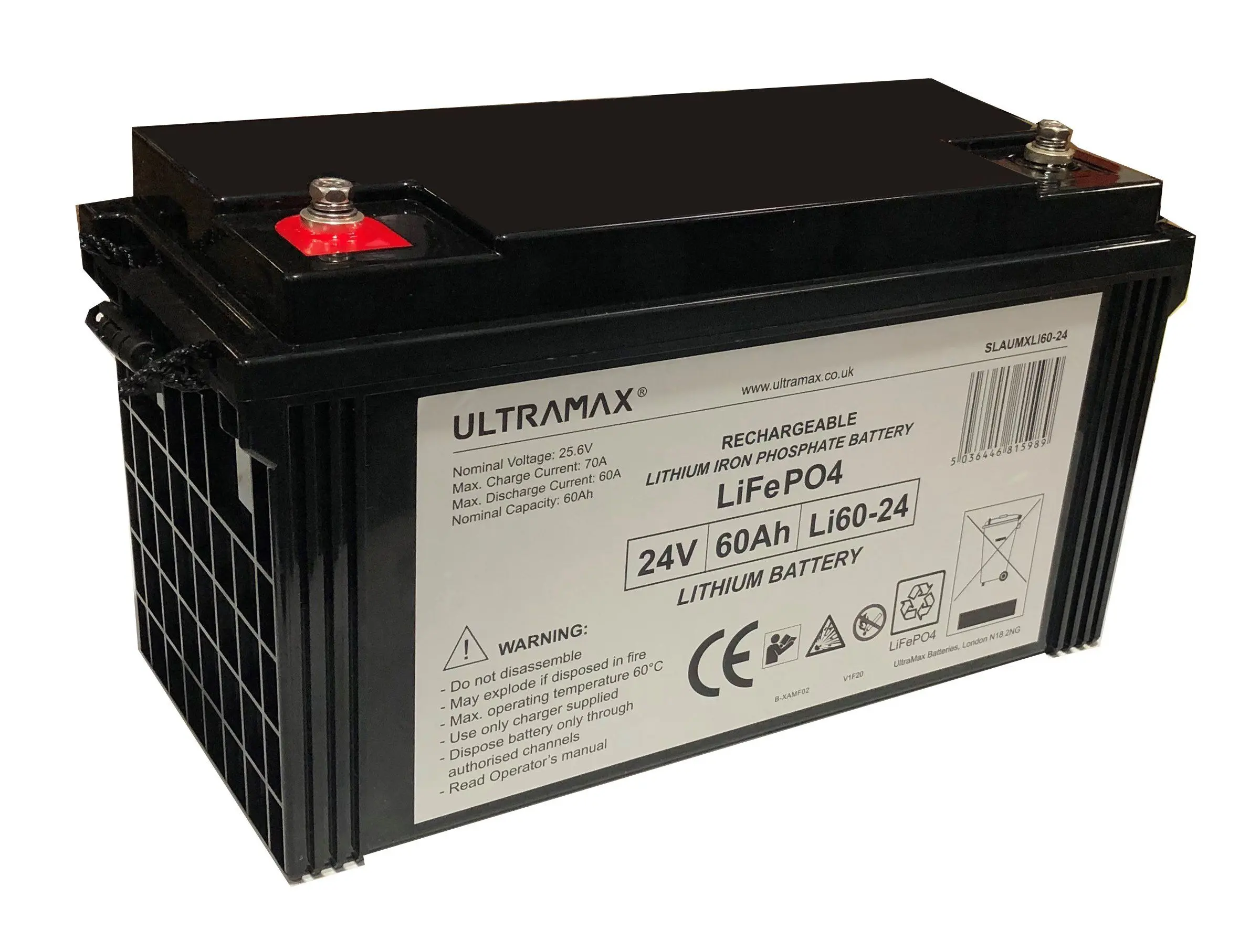 Ultramax 24V 60 Ah Bluetooth LiFePO4 litiumakku