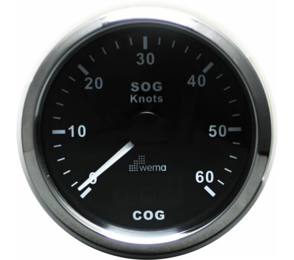 Wema GPS nopeusmittari 0-60 solmua musta RST
